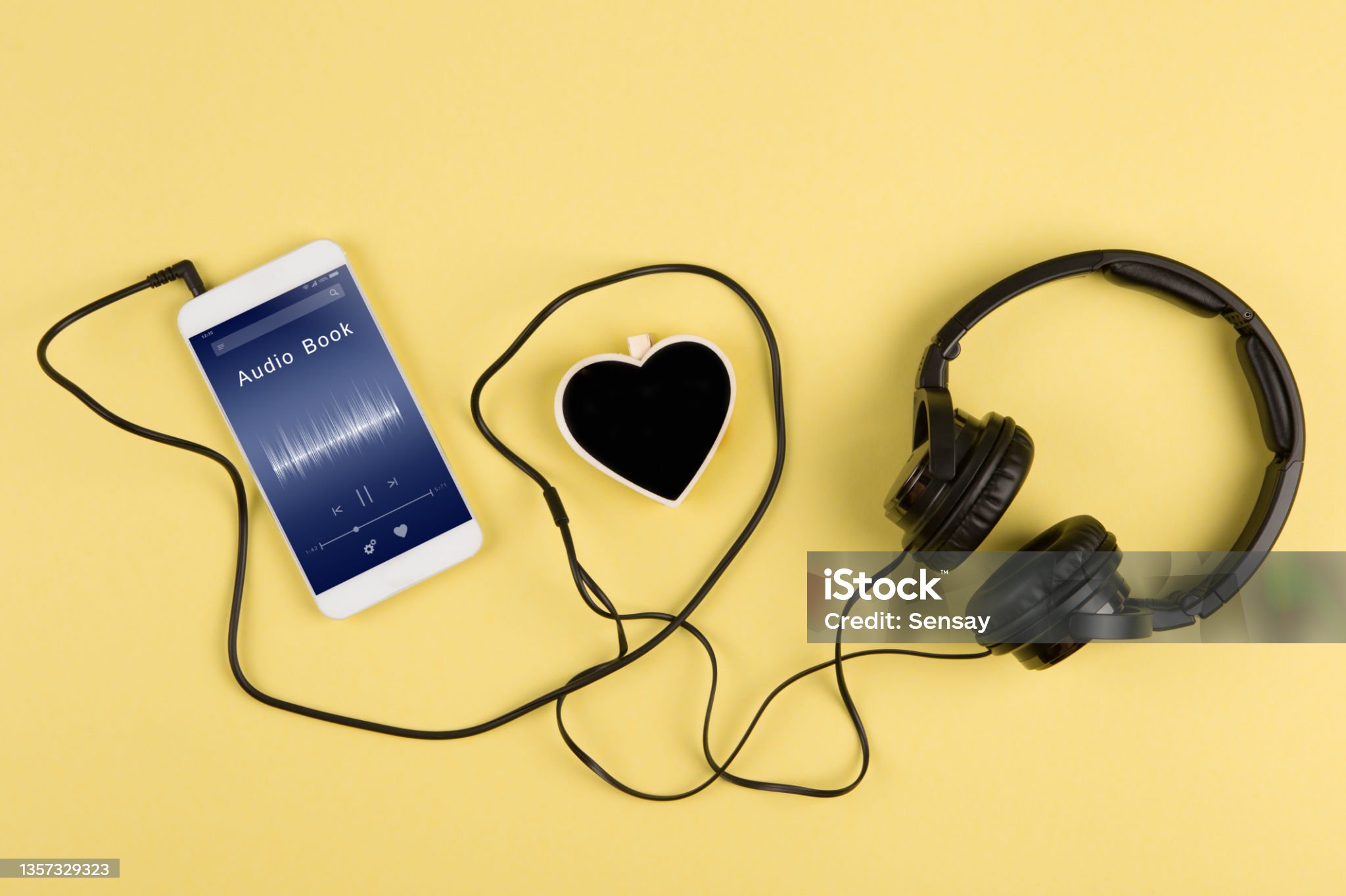 Listen music online concept online music player app on smartphone